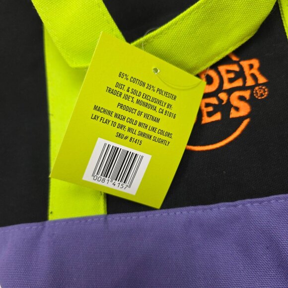 Four 2025 Trader Joes Multicolor Canvas Tote Bag Trick R Treat Halloween 81415 - Picture 3 of 13